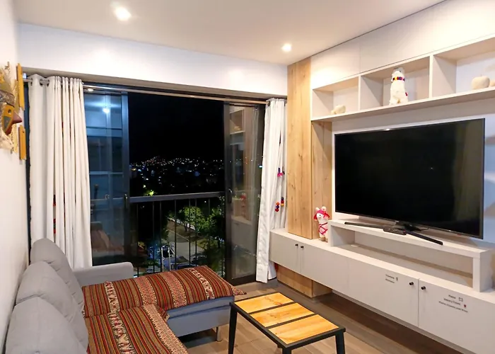 Departamento Moderno En Wanchaq, 2 Habitaciones, Vista Y Lavadora Y Secadora